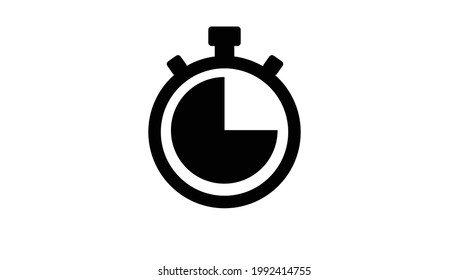 Vector Isolated Illustration of a Clock. Black and White Time Icon, Chronometer Icon