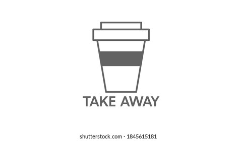 Vector Isolated Illustration of a Coffee Cup Take Away Sign or Icon