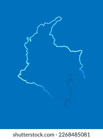 A vector isolated illustration of Columbia's map with neon effect.