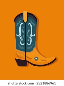 Vector isolated illustration of a cowboy boot. wild west Festival of cowboys.