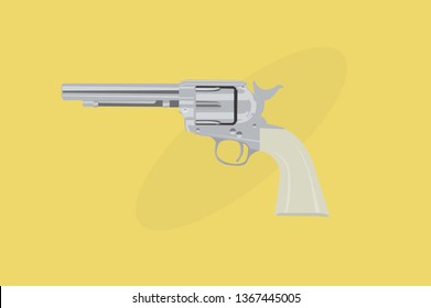 Vector Isolated Illustration of a Cowboy Revolver