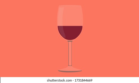 Ilustración aislada de vectores de una copa de vino