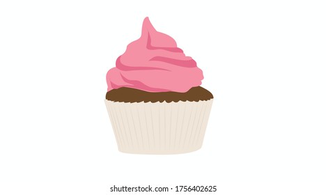 Vector Isolated Illustration of a Cupcake
