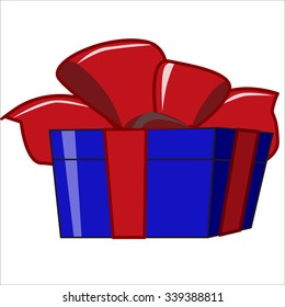 Vector isolated illustration, cute cartoon of great gift