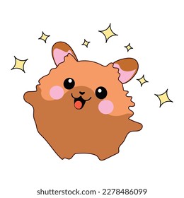 Vector isolated illustration cute hamster cub jumping from happiness and joy kawaii chibi Japanese style Emoji character sticker emoticon smile emotion mascot design