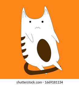 Vector isolated illustration.
Cute handraw cartoon kitten.