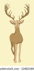 Vector isolated illustration of deer.