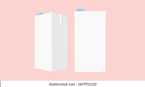 Vector Isolated Illustration of Different Size of Milk Carton, Box. 