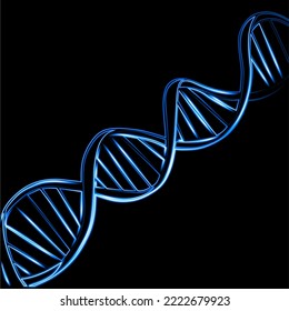 Vector isolated illustration of DNA with neon effect.