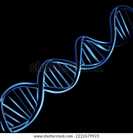 Vector isolated illustration of DNA with neon effect.
