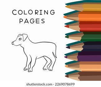 Vector isolated illustration of a dog coloring page.