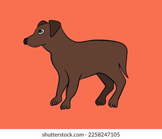 Vector isolated illustration of a dog drawing.