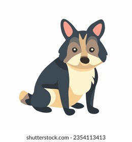Vector isolated illustration of a dog on a white background.