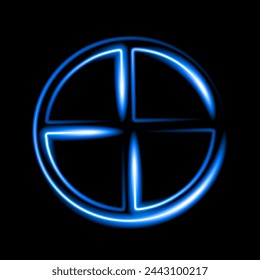 Vector isolated illustration of earth planet astrological sign with neon effect.