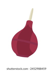 Vector isolated illustration of enema on white background. Medical pear.