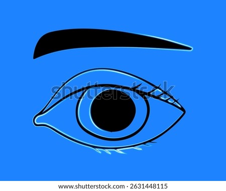 Vector isolated illustration of an enlarged pupil of the eye. Pupil's reaction to light.