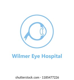 Vector Isolated Illustration Of Eye Anatomy. Human Ocular System Icon. Healthcare Medical Center, Surgery, Hospital, Clinic, Diagnostic Logo. Internal Donor Organ Symbol Poster Design. Donation