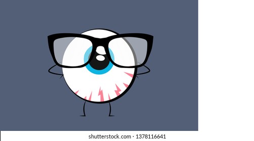 Vector Isolated Illustration of an Eye with Glasses