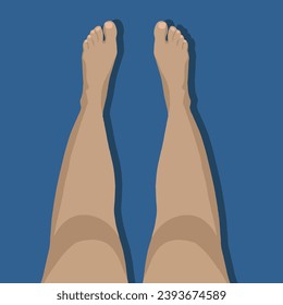 Vektorgrafik einzeln auf weiblichen Beinen. Leg-Depilation.