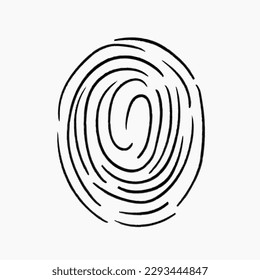 Vector isolated illustration of fingerprint. Touch screen.