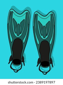 Vector isolated illustration of fins for swimming.	