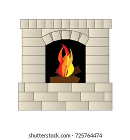 Vector isolated illustration of fireplace