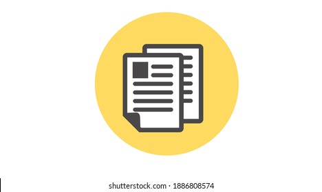 Vector Isolated Illustration of a Flat Copy Icon. Papers Icon