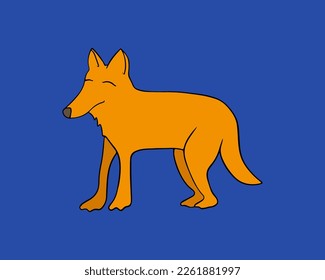 Vector de la ilustración aislada de un zorro con un trazo.