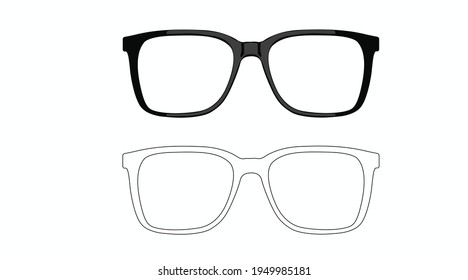 Vector Isolated Illustration of Glasses