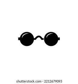 Vector Isolated Illustration of Glasses. Black glasses frame isolated illustration