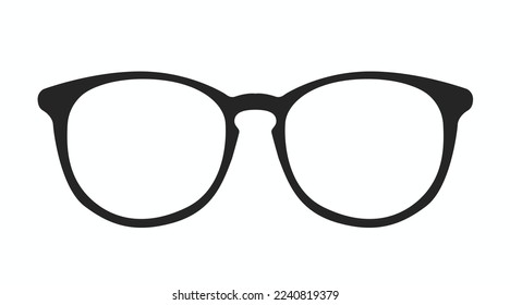 Vector Isolated Illustration of Glasses. Vector illustration on a black glasses frame