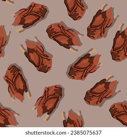 Vector ilustra de forma aislada el patrón de pollo asado.