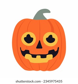 Vector isolated illustration of a Halloween pumpkin on a white background.