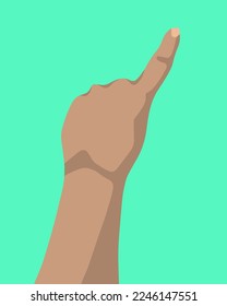 Ilustración aislada de vectores de la mano mostrando el dedo índice.