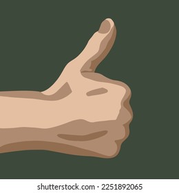 Vector isolated illustration of hand showing like.
