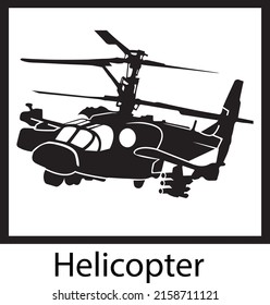 Vector isolated illustration Helicopter silhouette