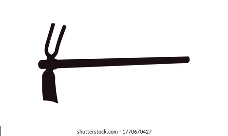 Vector Isolated Illustration of a Hoe Silhouette on a White Background
