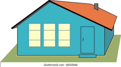 Vector  isolated illustration - house (cottage) on white background