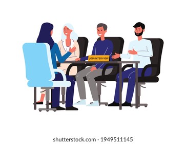 Vector isolated illustration of an HR interview of a job candidate.