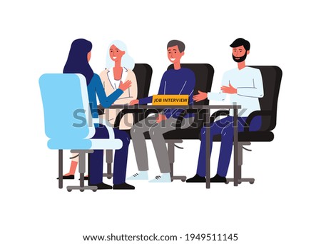 Vector isolated illustration of an HR interview of a job candidate.