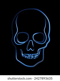 Vector isolated illustration of human skull for Day of the Dead in Mexico.