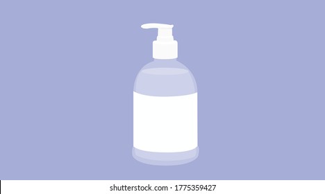 Vektorisolierte Illustration einer Hydroalkohol-Gel-Flasche
