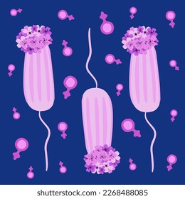 Vector isolated illustration of hygienic tampons. Hygiene products during menstruation.