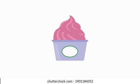 Vector Isolated Illustration of an Ice Cream Tub