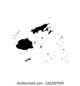 Vector isolated illustration icon with black shape silhouette of simplified map of Fiji. White background