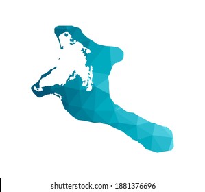 Vector isolated illustration icon with simplified blue silhouette of Kiribati map. Polygonal geometric style, triangular shapes. White background.