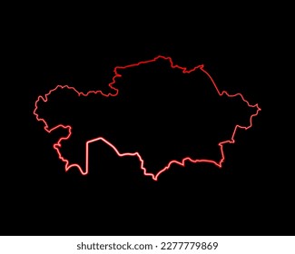Vektorgrafik von Kasachstan mit Neoneffekt einzeln.