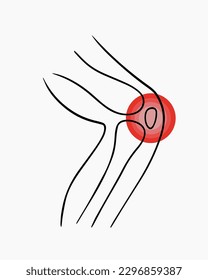Vector isolated illustration knee