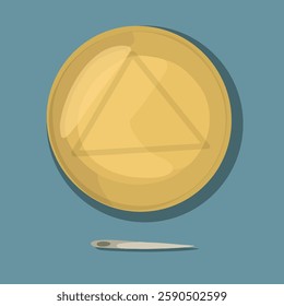 Vector isolated illustration of the Korean dalgona game with a triangle challenge.