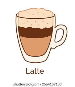Vector isolated illustration of Latte Coffee Cup